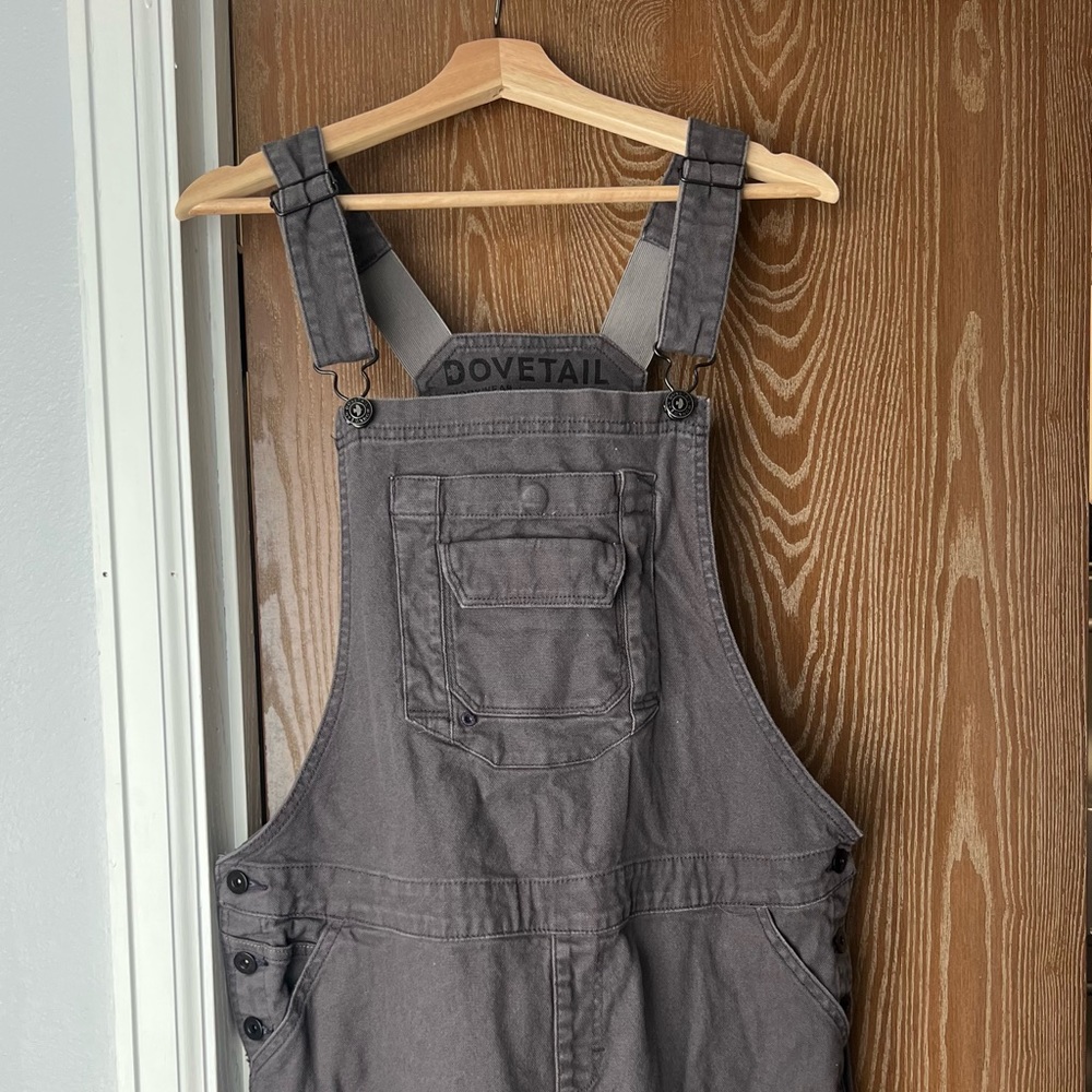 Dovetail Workwear Freshley Overalls For Women in Grey Canvas 18 x 32